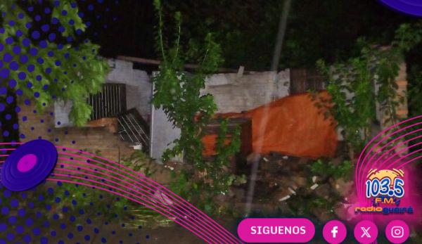 Intenso temporal azotó en Humaitá y dejó varias viviendas destrozadas